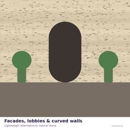 MCM Flexible Soft Stone Cladding - Travertine Texture, 2-3 mm, Bendable, Class A Fire — image 1